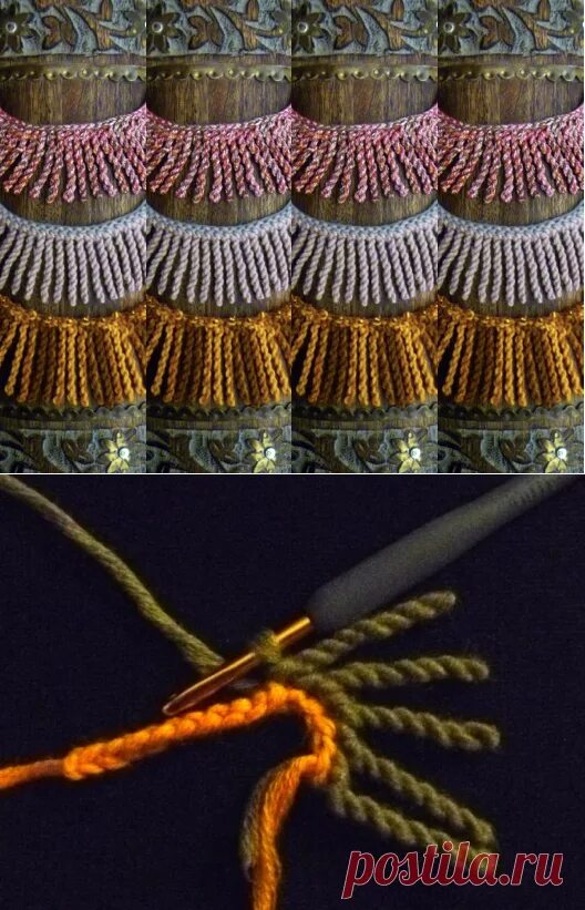 Бахрома из вытянутых петель. Вязание крючком бахрома. Связать бахрому спицами. Вязание вытянутые петли бахрома спицами. Что такое кайма и бахрома.