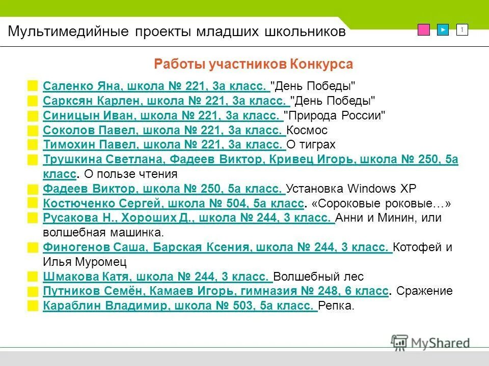 Темы проектов для младших школьников Учебные проекты младших школьников