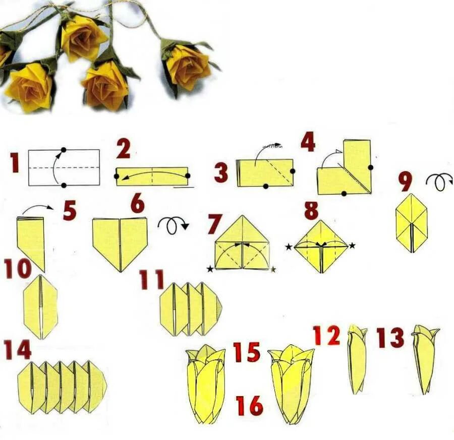 Оригами цветы пошаговое