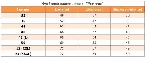 Размер унисекс