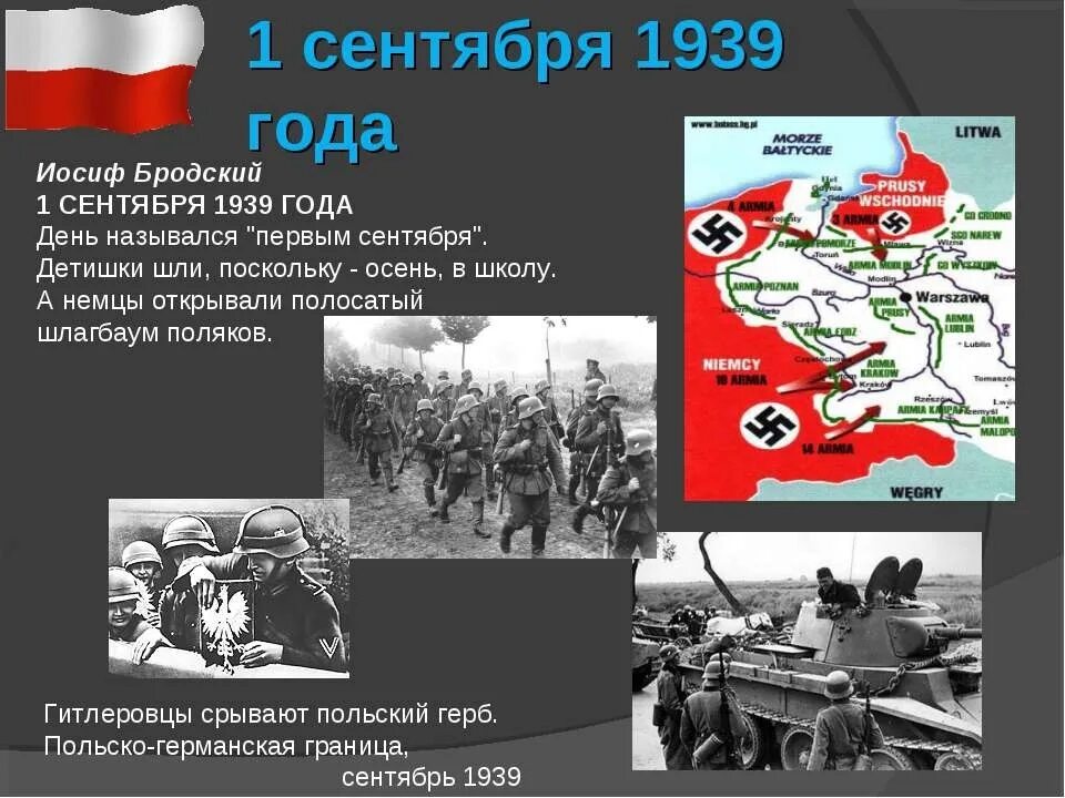 Кто против кого воевал во второй мировой. Начало 2 мировой войны 1 сентября 1939. 1 Сентября 1939 года Германия напала на Польшу.