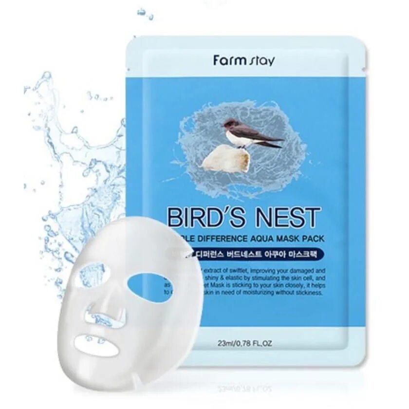 Bird nest маска. Farmstay visible difference Bird's Nest Aqua Mask Pack тканевая маска для лица 23мл. Тканевая маска с экстрактом ласточкиного гнезда, 23 мл, Farmstay. Тканевая маска фарм стей с Ласточкиным гнездом. Тканевая маска Farmstay Ласточкино гнездо.