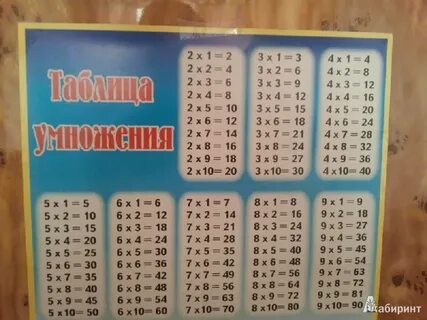 Таблица умножения кот