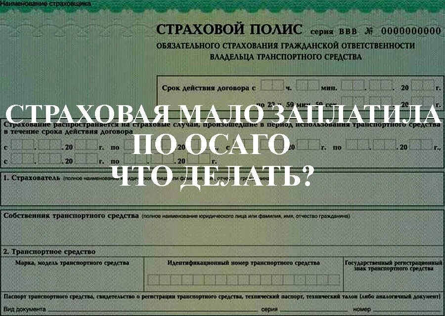 Страховая насчитала мало что делать