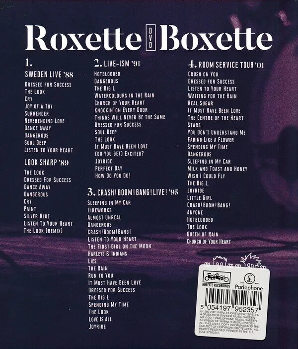 Roxette. Roxette DVD. Roxette Stars. Roxette Dressed for success.
