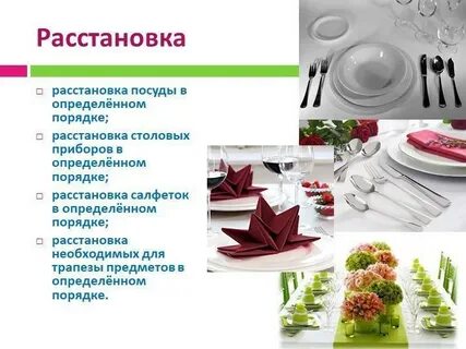 Сервировка уроки технологии