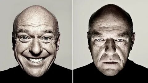 men before and after leaning in for a kiss.