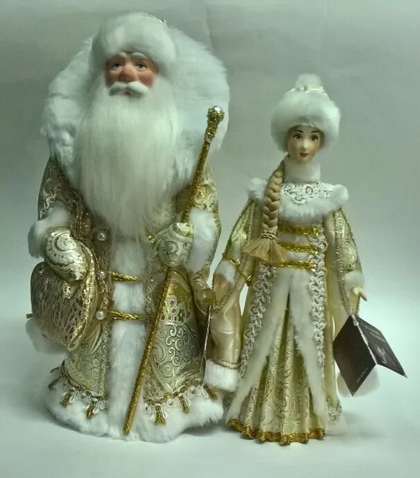 р/д "дед мороз и снегурочка" 50см 10шт/уп. набор дед мороз и снегурочка. золотые дед мороз и снегурочка. фигурки деда мороза и снегурочки. статуэтки деда мороза и снегурочки.