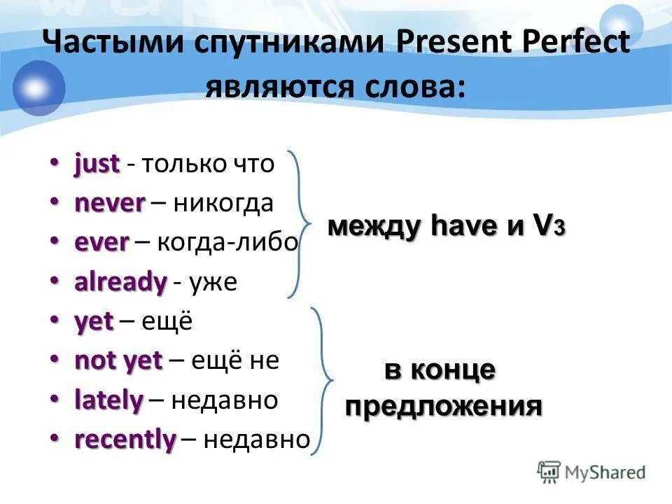 Present perfect Tense слова маркеры. Наречия в present perfect место в предложении. Present perfect вспомогательные слова. Маркеры present perfect в английском.