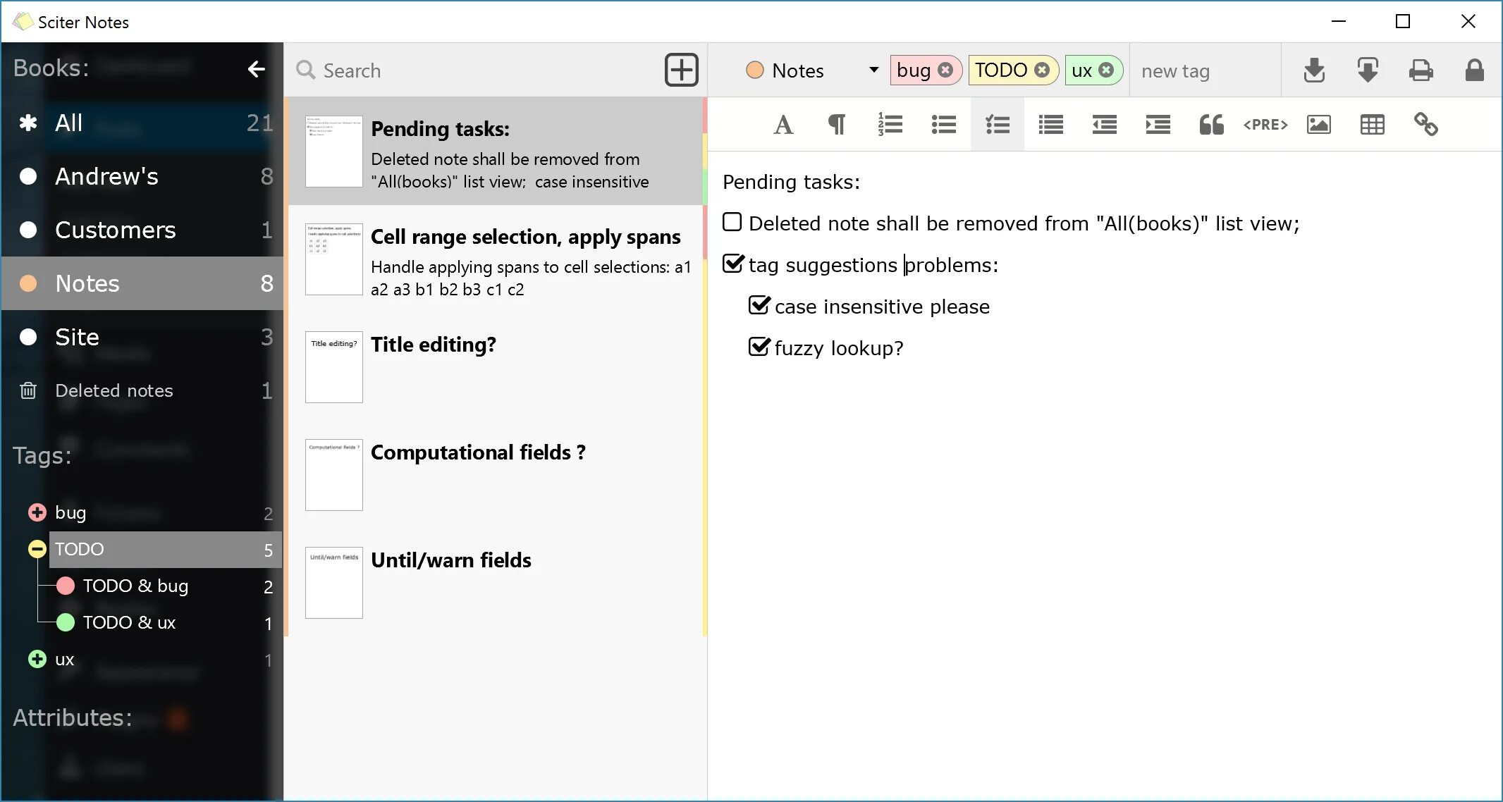 Note bug. Notes site. sciter.