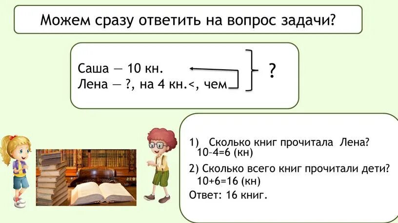 Сколько лет лене задача. Задачи с вопросом во сколько. саша прочитал 10 книг а лена на 4 меньше поставь. саша прочитал 10 книг а лена. за лето саша прочитал 10 книг а лена на 4 меньше поставь вопрос.
