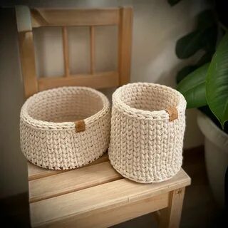 Корзина из хлопкового шнура