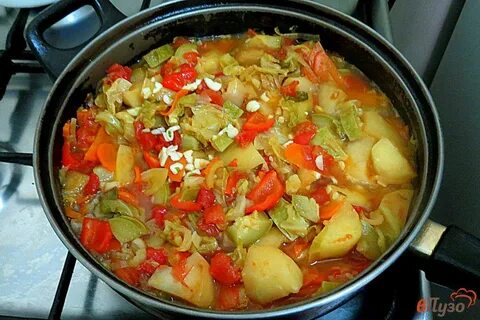 Рецепт тушеных овощей без мяса