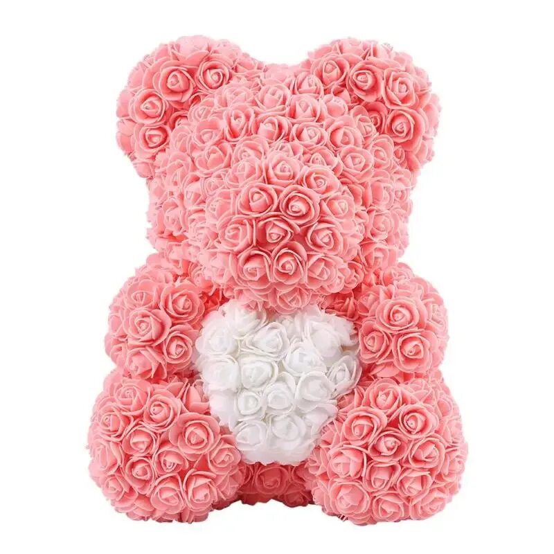 Мишка из роз розовый. Подарочный мишка из розочек. Мишка из искусственных роз. Teddy Bear из роз.