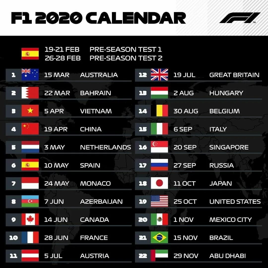 Формула 1 календарь на 2020 год. Ф1 2022 календарь гонок. Формула-1 расписание. F1 calendar. F1 calendar.