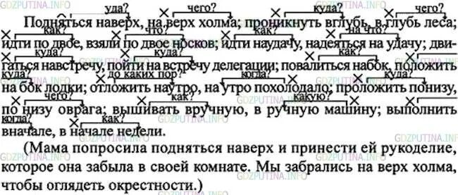 Как пишется в глубь. Подняться на верх холма. Подняться наверх подняться наверх холма. 285 Упражнение по русскому языку 7. Русский язык 7 класс 285.