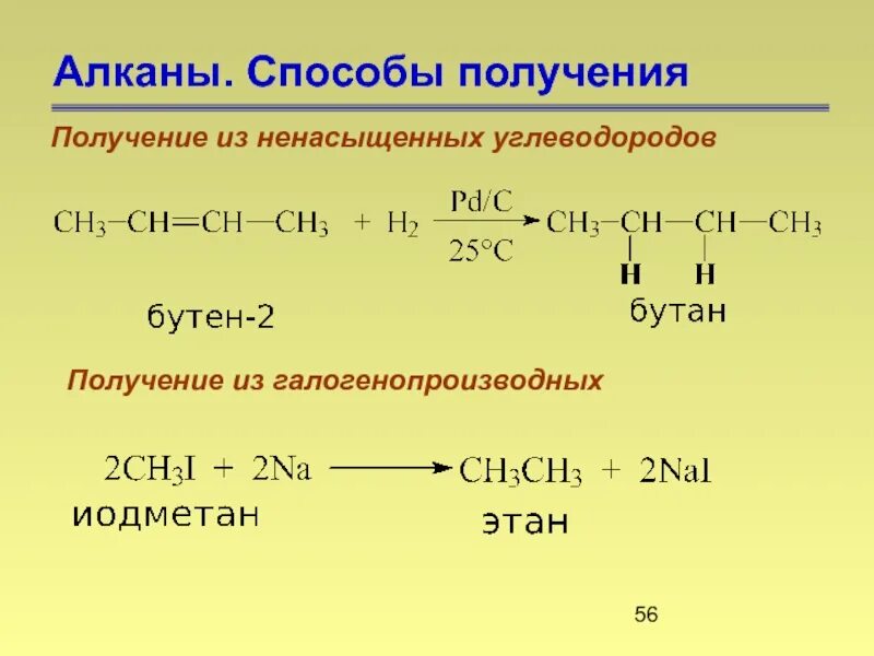 Уравнение получения бутана. Методы синтеза галогенопроизводных углеводородов. Получение алканов из галогенопроизводных. Из галогенопроизводных алканов. Синтез алканов.