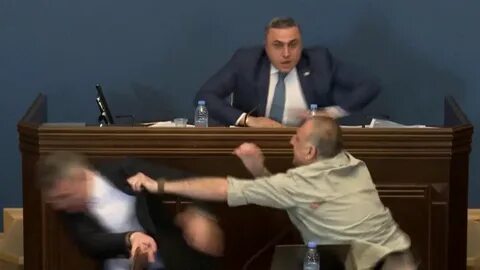 Драка в грузинском парламенте