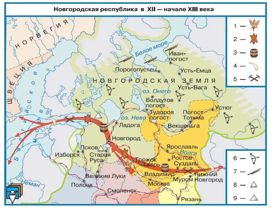 Карта новгородских земель 15 века