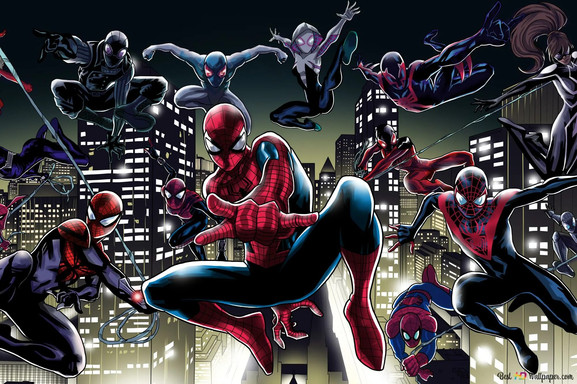 Человек-паук майлз моралес 2099. Человек паук мультивселенная. Спайдер верс человек паук 90. Человек паук из spider-verse. Оригинальный человек паук вселенная.