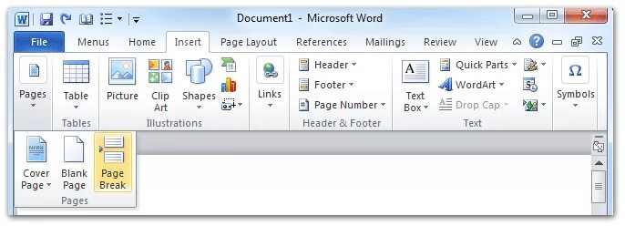 Insert one word. Меню MS Word. Microsoft Word Insert. Меню ворд 2010. Insert menu Word.