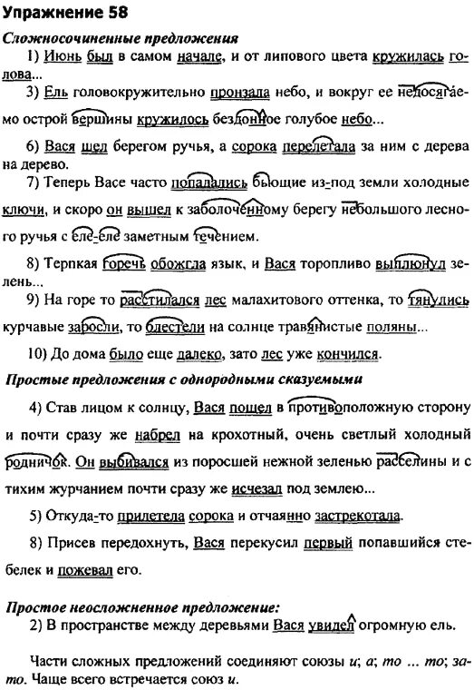 Разумовская 9 класс 2023. Разумовская 9 класс 58 упражнение. Домашние задание по русскому языку упражнение 58.