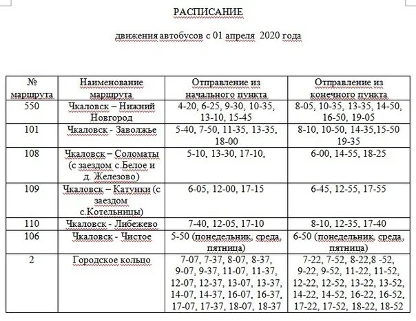 График движения автобуса 50