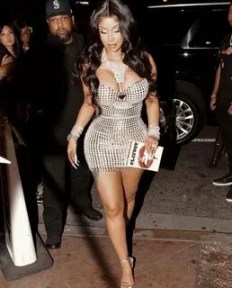 Cardi arriving to the Playboy x Big Bunny party at Casa Tua during Art Base...