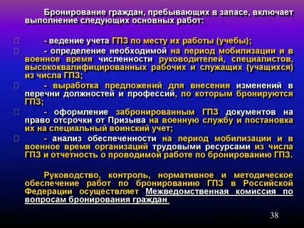 Перечень профессий по которым бронируются граждане