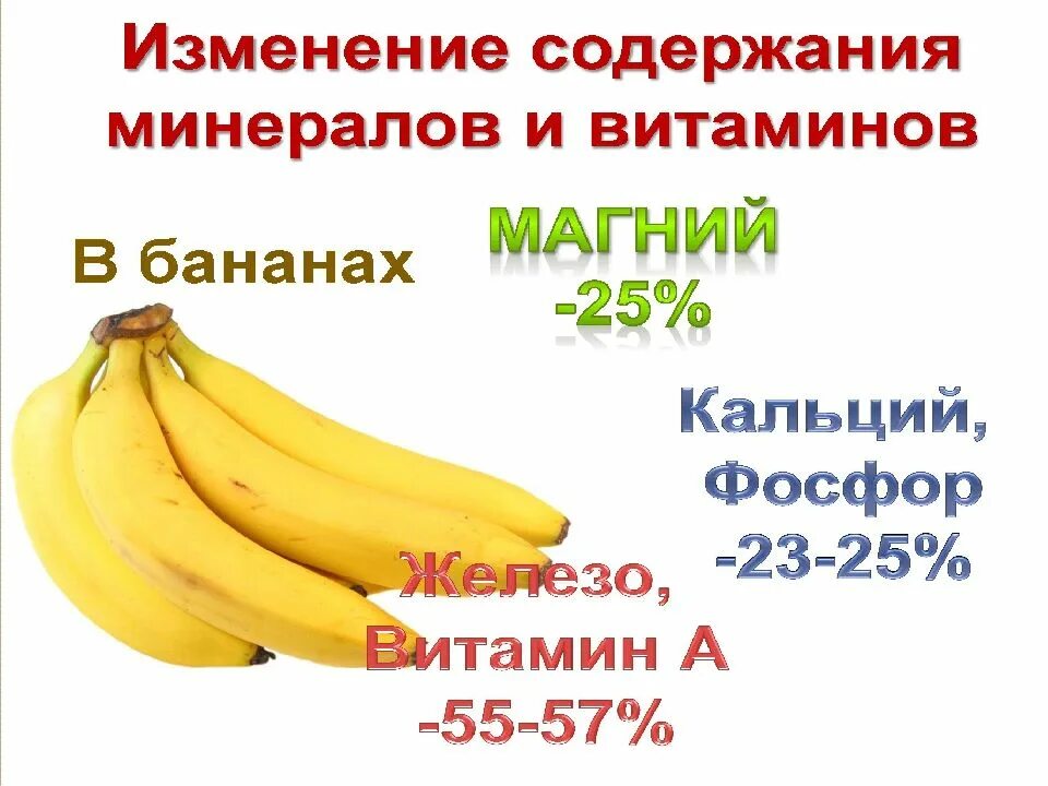 Какие вещества содержатся в бананах