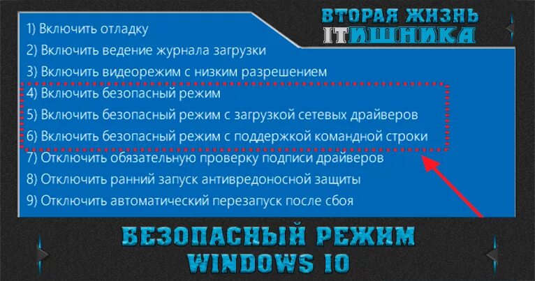 Как включить безопасный windows 10. Безопасная загрузка с поддержкой командной строки. Безопасный режим. Как включить безопасный режим. Запуск в безопасном режиме Windows 10.
