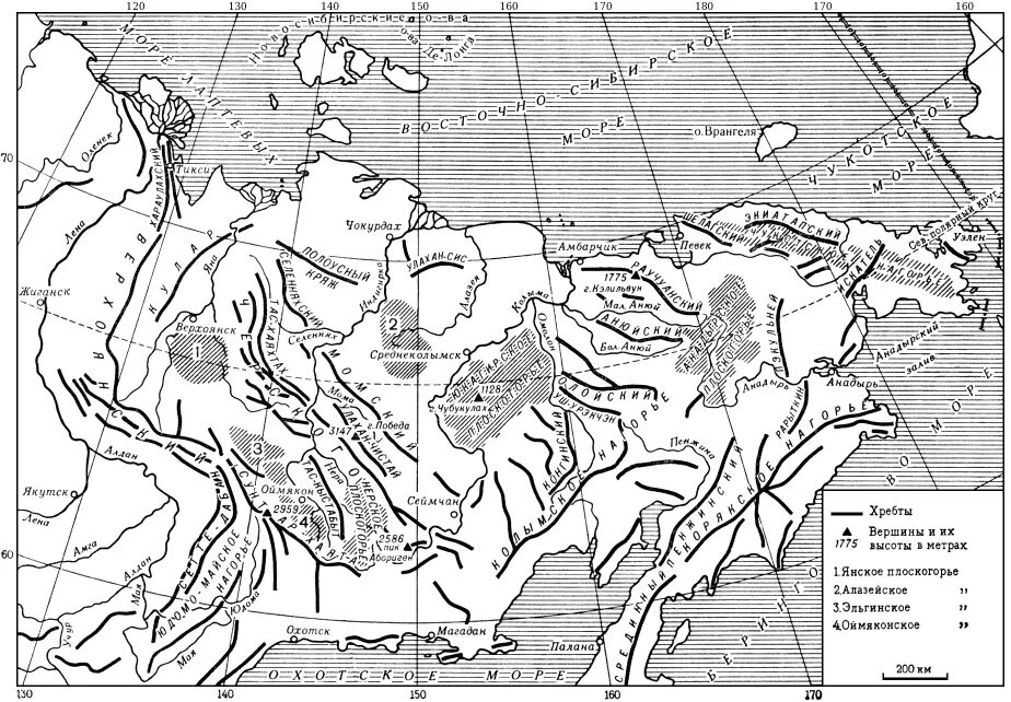 Орографическая схема Восточной Сибири. Геологическое строение Северо Восточной Сибири. Горные хребты Северо Восточной Сибири рельеф. Орографическая схема Северо-Восточной Сибири.