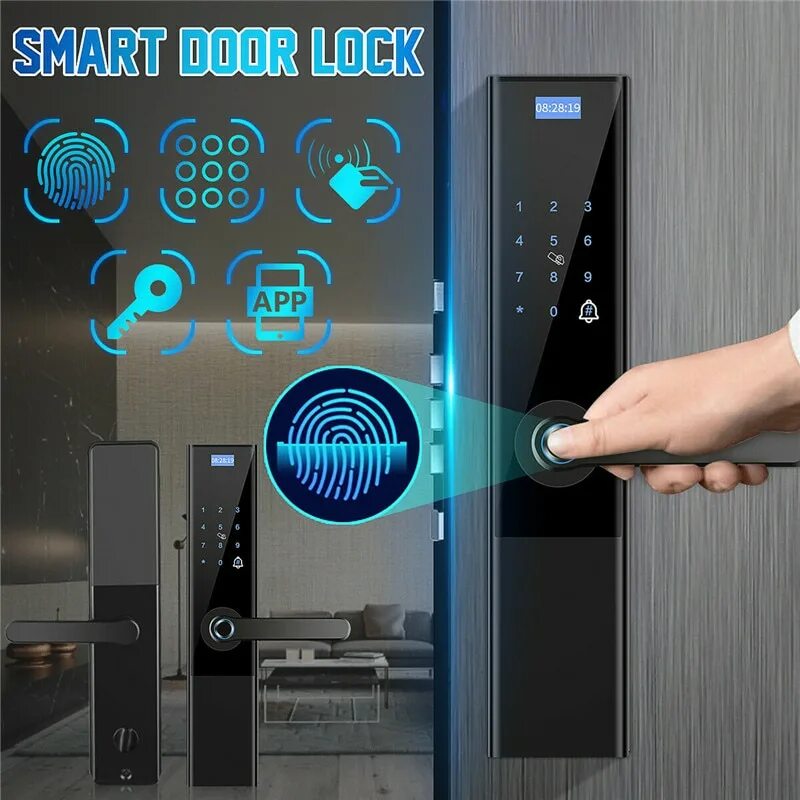 Дверь с монитором купить. Замок Smart Door Lock с отпечатком. Door Lock tuya Smart Fingerprint k600. Биометрический замок Smart Lock. Биометрический смарт-замок с отпечатком пальца.