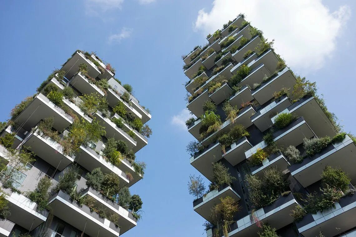 4 высотных дома. Небоскребы Bosco verticale («вертикальный лес»). «Вертикальный лес» архитектора Стефано Боэри.