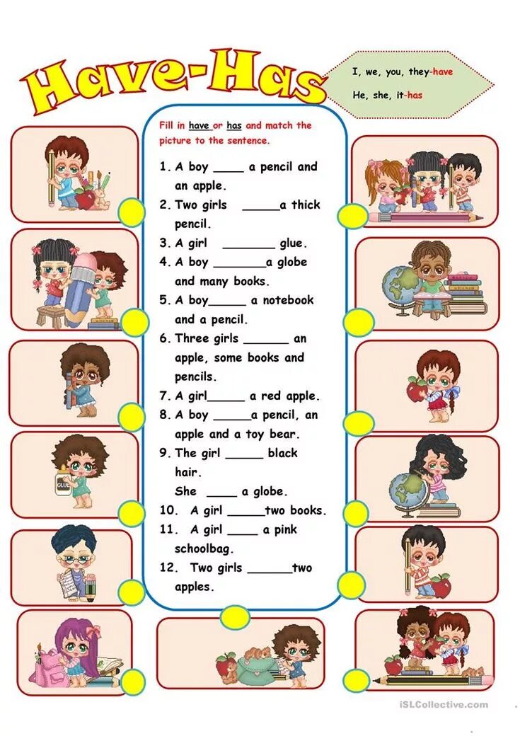 Worksheets грамматика. Have has упражнения Worksheets. Глагол to have упражнения. Have has Worksheets 3 класс. Have got activities