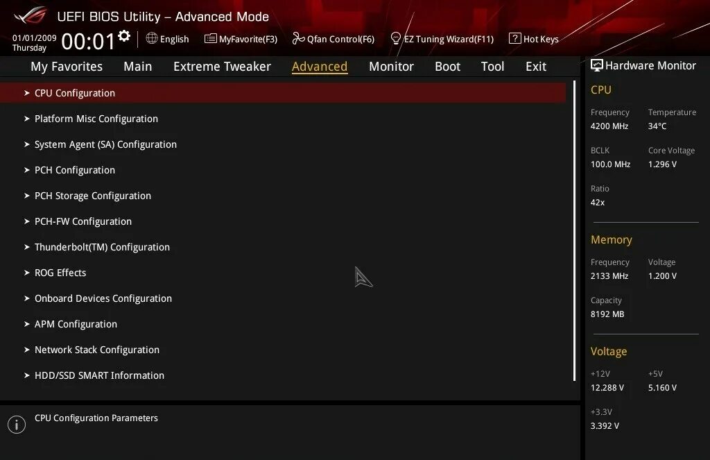 Onboard devices configuration. Onboard devices configuration