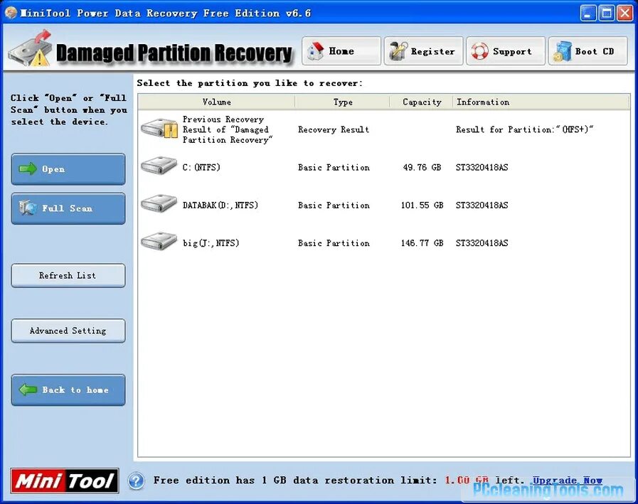 MINITOOL data Recovery. Power data Recovery. Power data Recovery 4.1.2. Device result