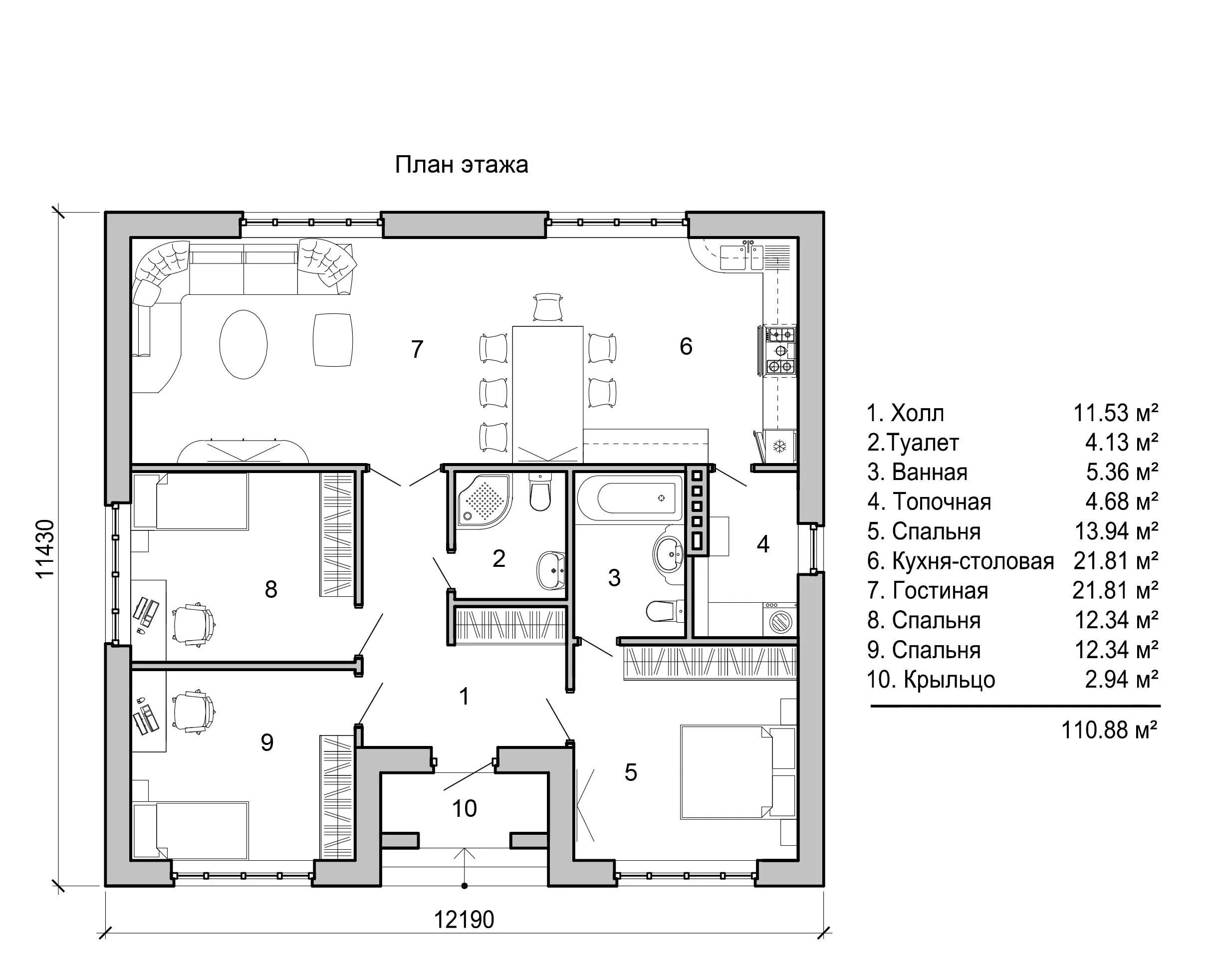 Прямоугольник план домов. Дом 110 кв.м одноэтажный 4 спальни гостиная планировка. американские одноэтажные дома проекты и планировки. чертежи дома одноэтажного с 2 спальнями. проект одноэтажного дома 110 м2 - новация 74.