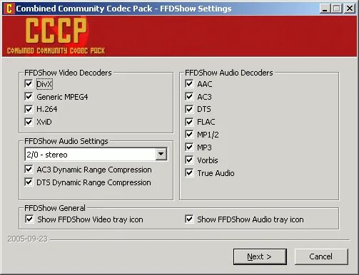 Cccp codec. Ffdshow. l2cccp. ussr setup. 32 gd dinamik cccp.