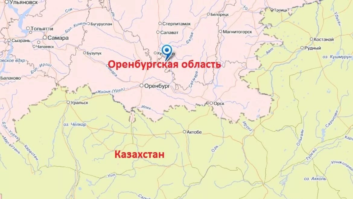 Оренбург на карте рф. Карта Оренбург Казахстан граница. Граница с Казахстаном в Оренбургской области. Оренбург граничит с Казахстаном. Оренбург граничит с областями.