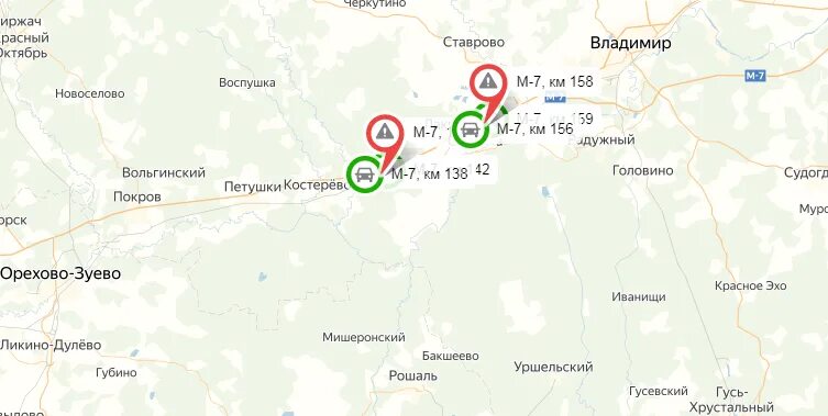 Орехово петушки. 397 Километр трассы м7. М7 трасса на карте Владимирской области. ФАД М-7 «Волга». Схема трассы м 7 Владимирская область.