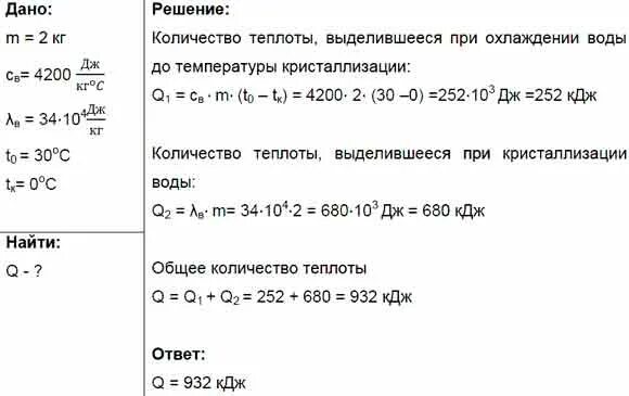 1 кг глицерина и 2 кг воды. Выделение энергии при остывании. Энергия выделяемая при кристаллизации воды. Количество теплоты воды воды. Количество теплоты выделяющееся при охлаждении.