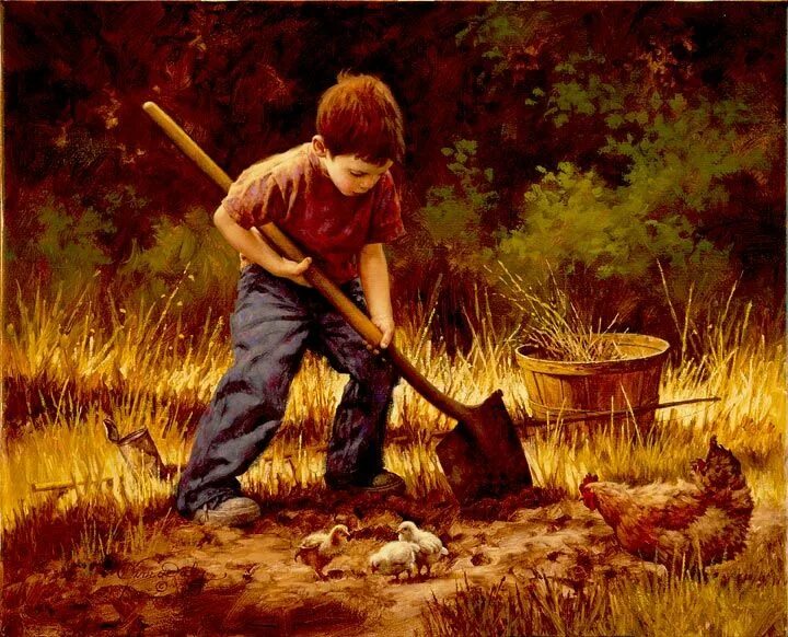 Мальчик копает. Джим дейли художник. &quot;джим дэйли (jim daly. художник джим дэли (jim daly). джим дейли мальчик.
