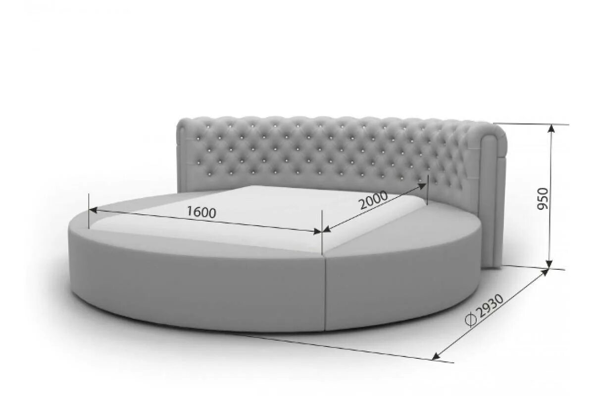 Нестандартная ширина. Круглая интерьерная кровать Sofia. Круглая кровать диаметр матраса 160мм. Круглая кровать Размеры. Круглая кровать габариты.