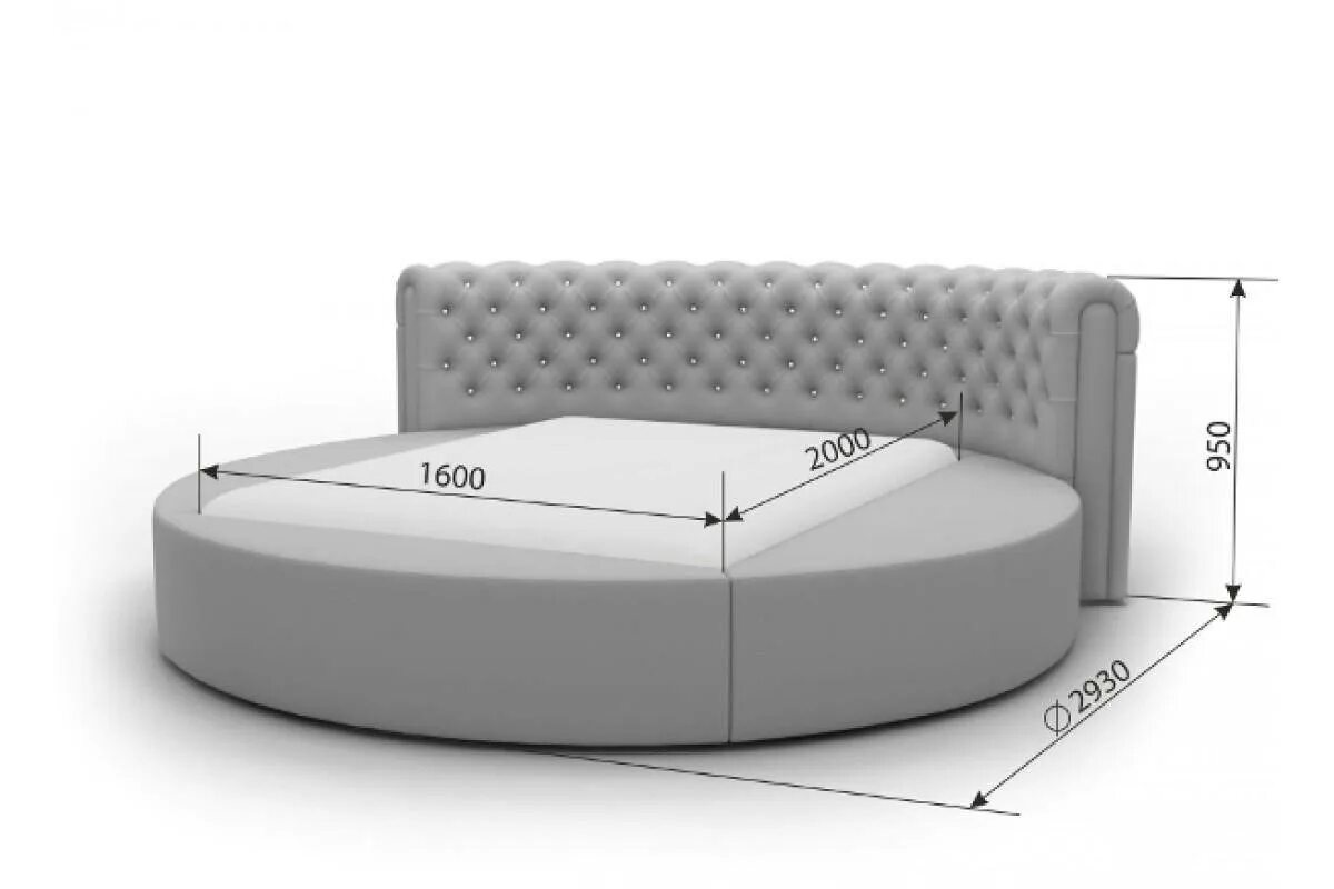 Круглая интерьерная кровать Sofia. Круглая кровать диаметр матраса 160мм. Круглая кровать Размеры. Круглая кровать габариты. Нестандартная ширина