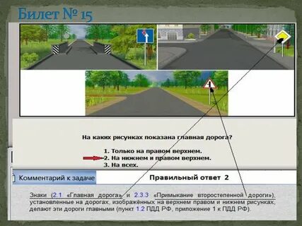 На каком рисунке главная дорога