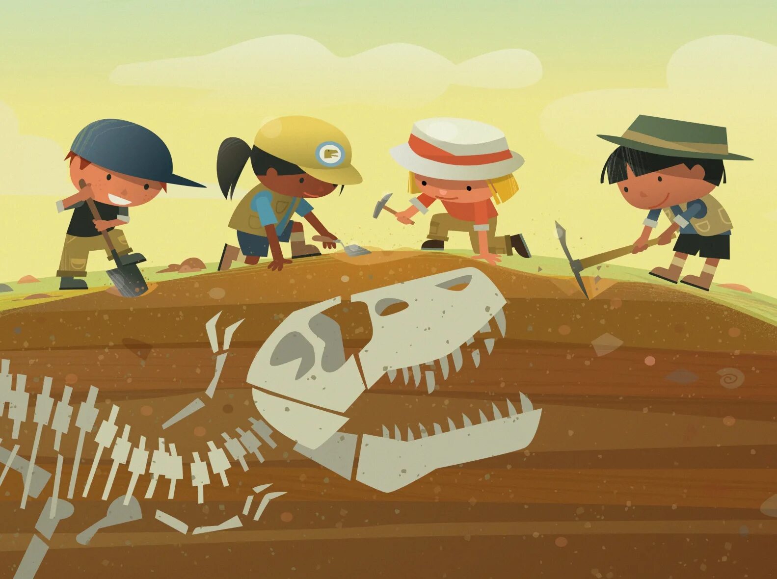 Go digging. Dig for Dinosaur Bones.