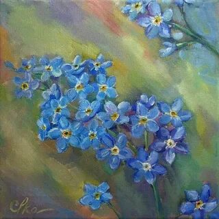 Рисование незабудок