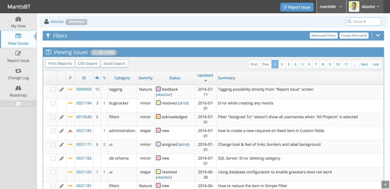 Issue software