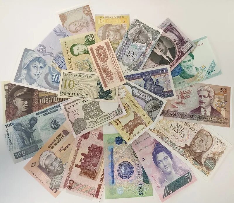 Денежные купюры стран. Иностранные деньги. Бумажные деньги. Купюры разных стран. Деньги разные.